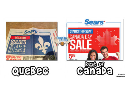 Sears Meddles In The Quebec-Canada Issues With Their Canada Day Flyer