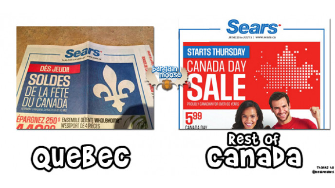 Sears Meddles In The Quebec-Canada Issues With Their Canada Day Flyer