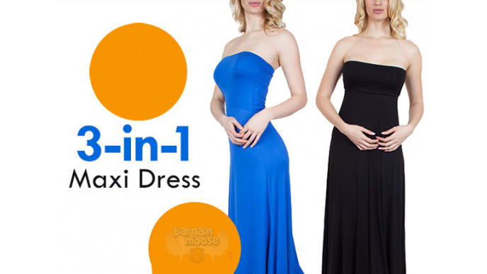 (Save 78%) Agiato Apparel: 3 in 1 Maxi Dress Only $16 & Free Canadian Shipping!  (EXPIRED)