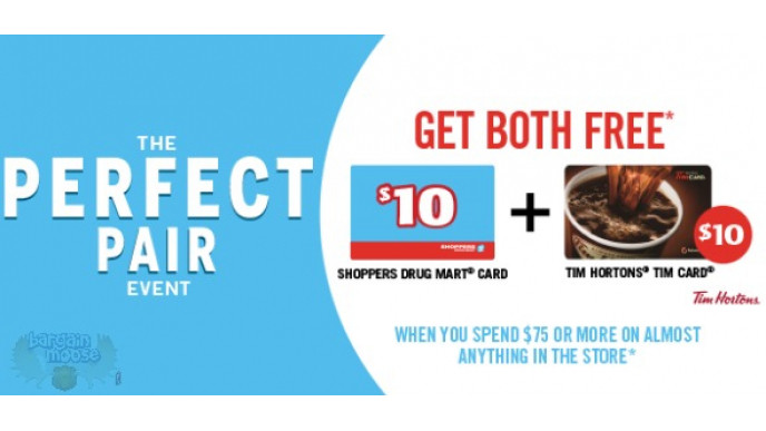 Get Two Free $10 Gift Cards For Tim Hortons & Shoppers Drug Mart When You Spend $75 @ Shoppers Drug Mart Canada