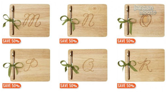 Chapters Indigo Canada: 50% Off Monogram Cheeseboards - Now Just $9.75