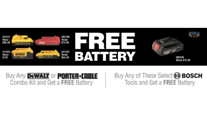 Lowes.ca: Free Battery with Select Tools (Up to $129 Value)