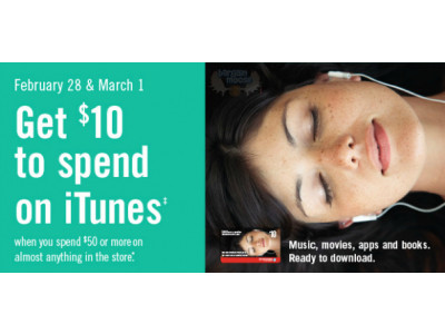 Shoppers Drug Mart: $10 iTunes Voucher with $50 Spend (In-Store) (EXPIRED)