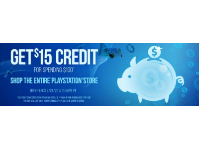 PlayStation Network: $15 Credit with $100 Purchase