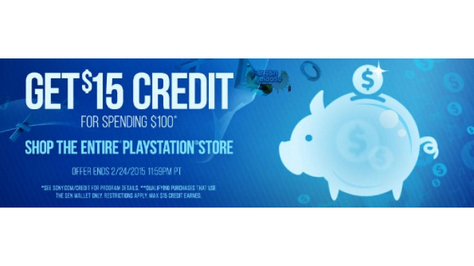 PlayStation Network: $15 Credit with $100 Purchase