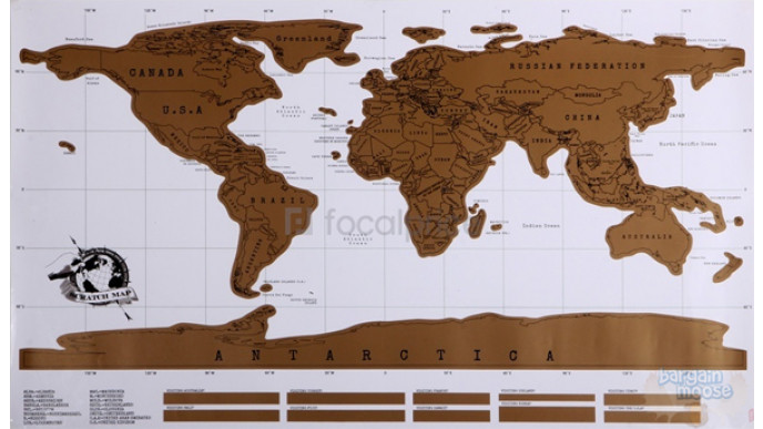 Scratch World Wall Map $7.99US & Free Canadian Shipping @ FocalPrice.com