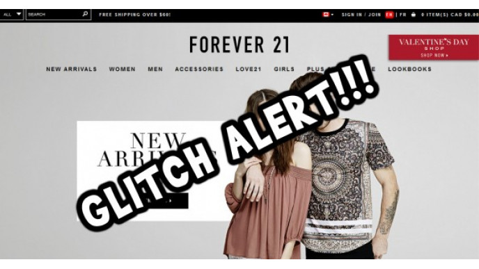 Totally Free Shipping @ Forever21Canada & Items From Only $2.90 * Glitch?? *
