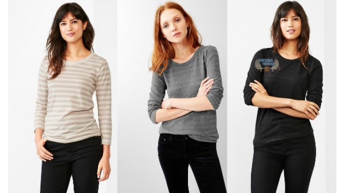 Gap Canada: Metallic Stripe Crew Tee Was $30 | Now $5