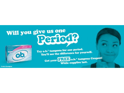Free Box of O.B. Tampons Coupon With Save.ca