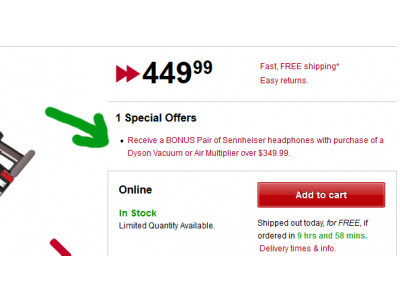 Free Sennheiser Headphones with Dyson Purchase @ Future Shop ($150 Value) (EXPIRED)