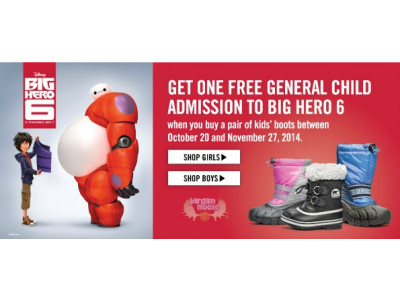 Shoe Company Canada: Free Movie Ticket With Kid's Boot Purchase