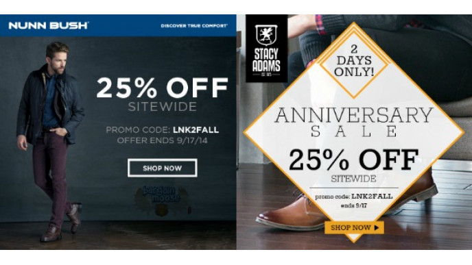 Stacy Adams & Nunn Bush Coupon Code: 25% Discount Site Wide