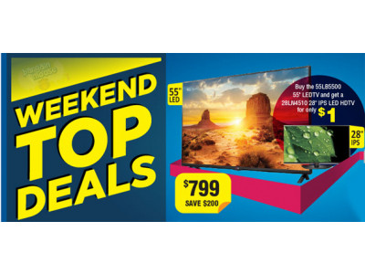 Get the LG 28” & 55" TV Bundle For Only $800 @ Canada Computers! 