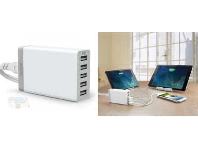 Amazon.ca Coupon Code: Extra $6 Off 40W 5-Port Desktop USB Wall Charger - Now $29.99 (HOT!) 