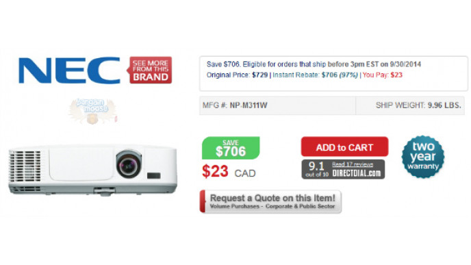 Pricing Errors? Monitors from $8, Projectors From $23, TVs from $40 @ ComputerValley & DirectDial (EXPIRED)