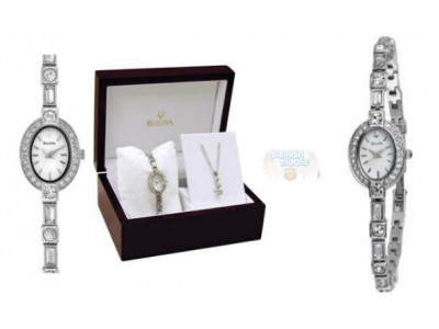Peoples Jewellers Canada: Bulova Crystal Accented Watch & Pendant Set Now $161/ Was $230