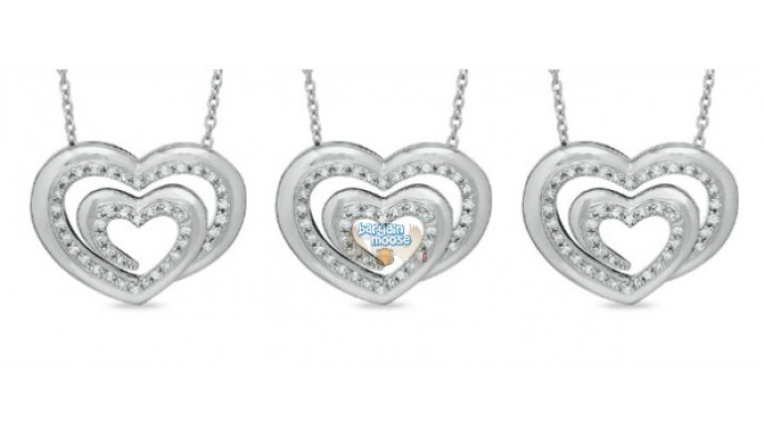 Peoples Jewellers Canada: Shared Heart Diamond Overlapping Pendant Now $111.44 / Was $199
