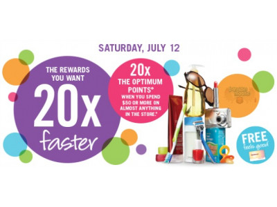 Shoppers Drug Mart Canada: 20X Points Event July 12th Only