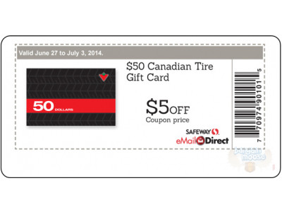 In-Store @ Safeway: Use Printable Coupon To Get $50 Canadian Tire Gift Cards For $45!