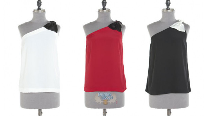 Jacob Canada: 92% Off Satin Bow One-Shoulder Blouse - Just $4 (Was $49)