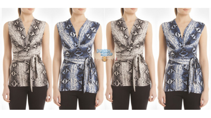 Jacob Canada: Snake-Print Tie-Waist Crossover T-Shirt - Just $18 (Reg. $50)