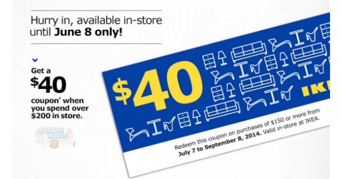 Free 40 Ikea Canada Coupon On 200+ In Stores