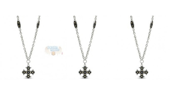 Peoples Jewellers Canada: Diamond Accent Black Cross Pendant Now $90 (Save $160)