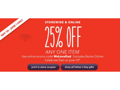 Chapters Indigo Coupon: 25% Off 1 Item Both In-Store & Online