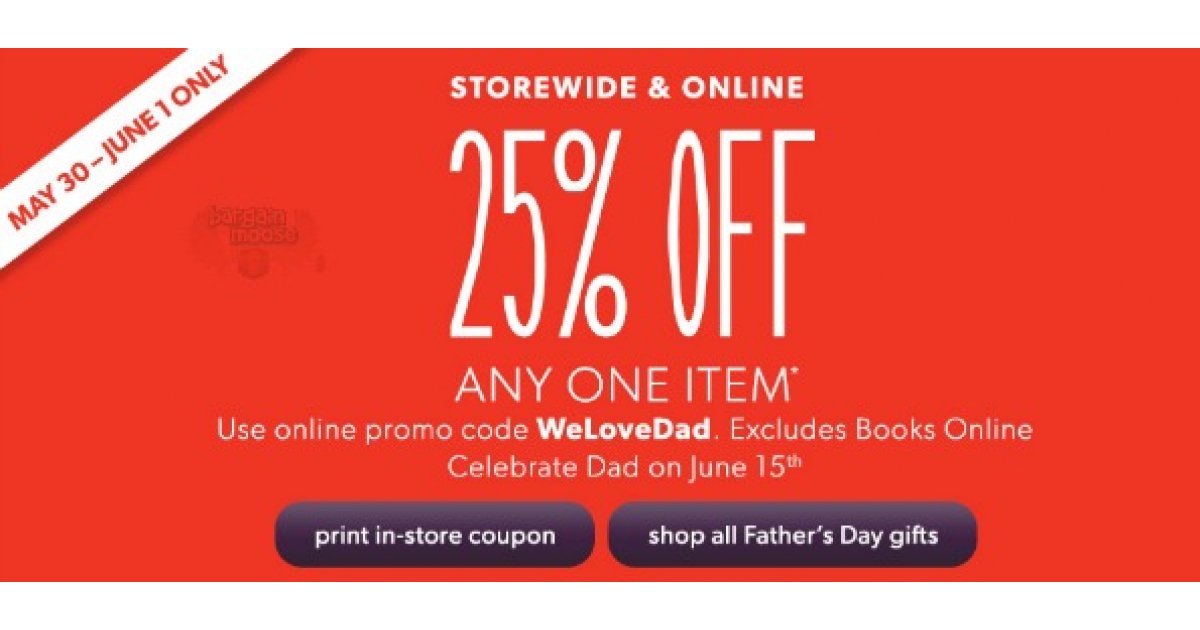 Chapters Indigo Coupon 25 Off 1 Item Both InStore & Online