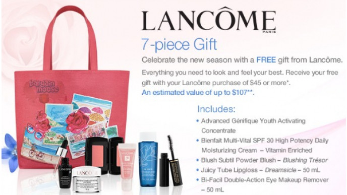 Sears Canada: Free 7 Piece Lancome Set with $45+ 