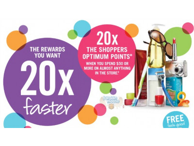 Shoppers Drug Mart Coupon: Printable 20x Points on $50+ May 28th Only 