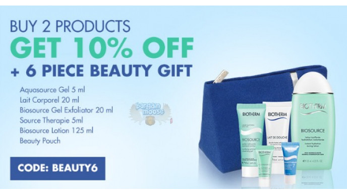 Biotherm Canada Coupon: Save 10% + Free 6 Piece Gift With 2 Items Purchased