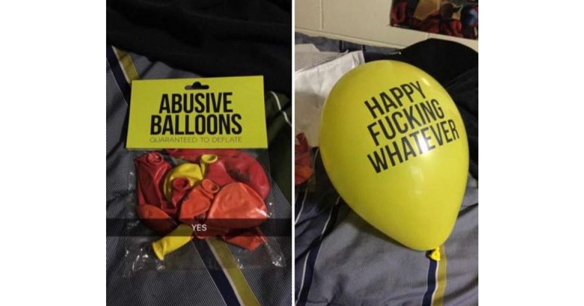 Abusive balloons shop