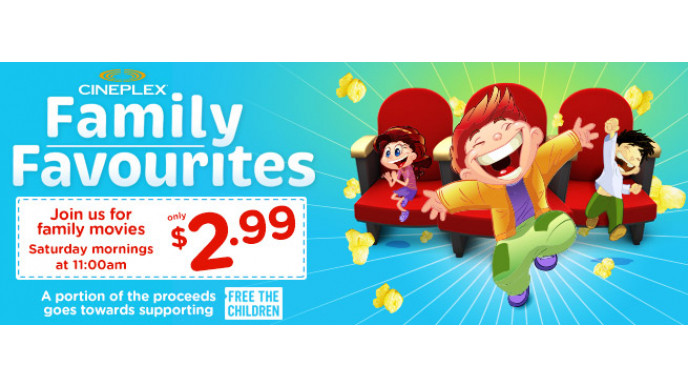 $3 Family Favourites Movies for May @ Cineplex Canada