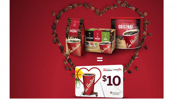 Tim Horton's $10 Gift Card W/Purchase Of 3 Tim Horton's Products In Grocery Store