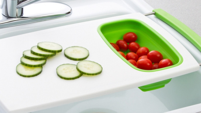 Over the Sink Cutting Board with Collapsible Colander Now $30 @ Amazon.ca