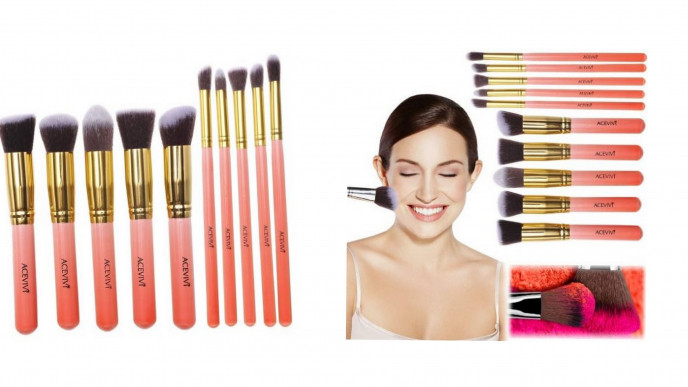 ACEVIVI Professional 10 Pcs Premium Synthetic Kabuki Makeup Brush Set, $13 @ Amazon.ca