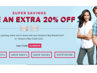 20% Off With HBC Credit Cards @ Hudon's Bay