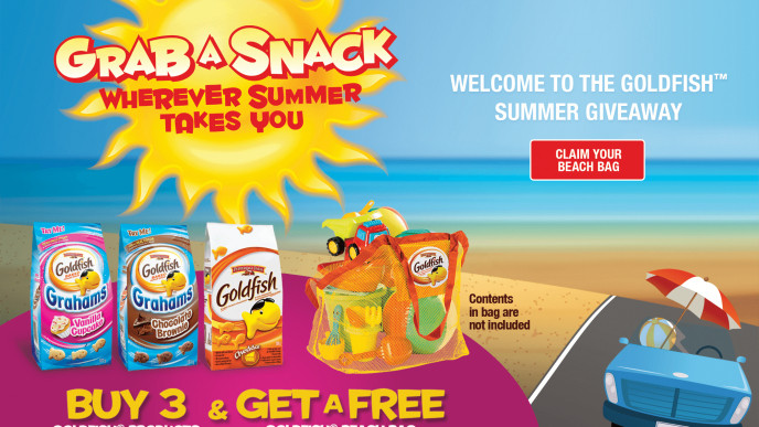 Free Beach Bag With Purchase of 3 Goldfish Crackers Products