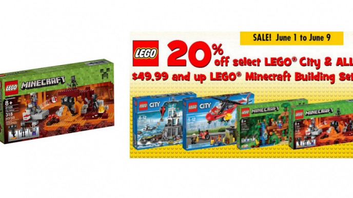 From 9 And Up Off Lego Selected Minecraft And Lego City Toys R Us
