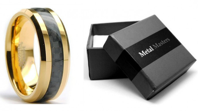 Gold Plated Tungsten Carbide Ring For Dad - Just $26 Shipped (92% Off) @ Amazon.ca