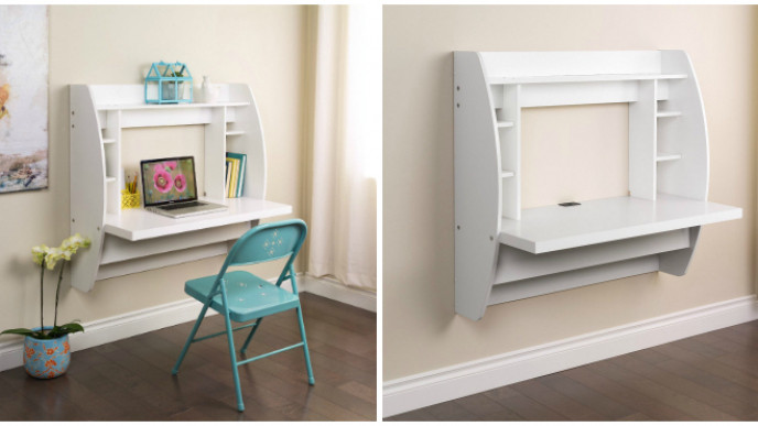 Prepac White Floating Desk with Storage $79 + Free Shipping @ Amazon