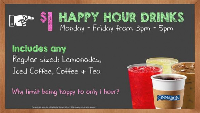 $1 Drinks During Happy Hour @ Cinnabon Canada