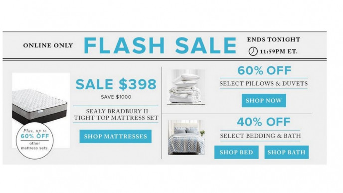 FLASH Sale,Select Duvets/Pillows 60% Off -ONE DAY ONLY @ The Bay (EXPIRED)