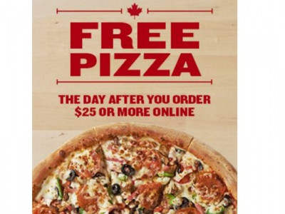Spend $25 Or More, Get Free Pizza Later