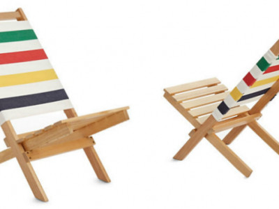 Hudson's Bay Stripe Folding Beach Chair $60