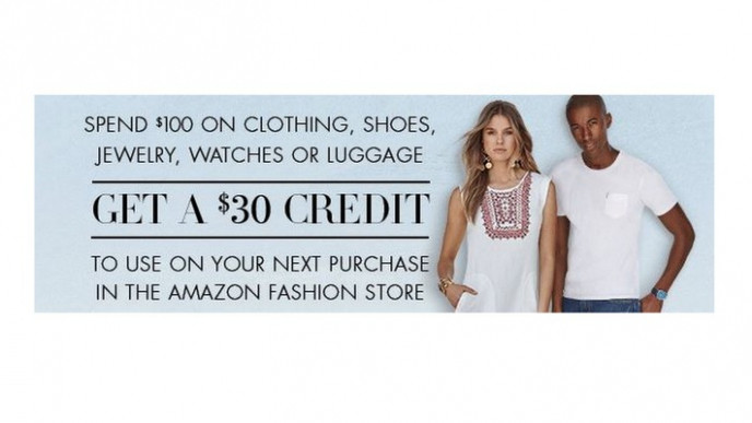 Amazon $30 credit Toward Next Purchase when spend $100 at Amazon.ca Fashion Store
