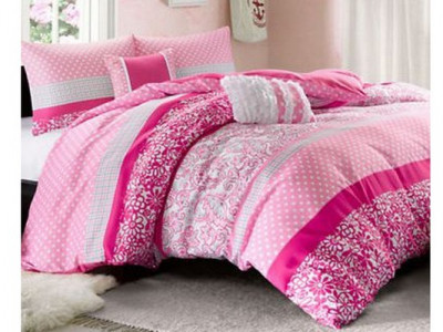 Pink/White Twin Comforter Set, $60