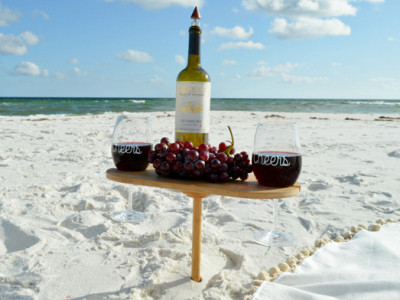Outdoor Wine Bamboo Table $27