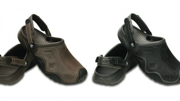 mens swiftwater leather crocs